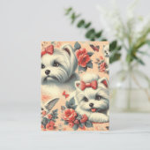  Schattigee Maltese hond Briefkaart (Staand voorkant)