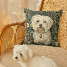 Schattigee Maltese hond in een William Morris Styl