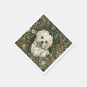 Schattigee Maltese hond in een William Morris Styl Servet (Hoek)
