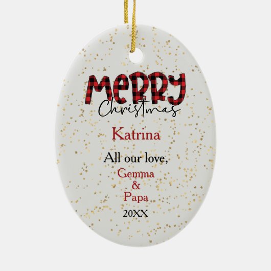 Schattigee Maltese Hond Kerstmis Holly Keramisch Ornament (Achterkant)