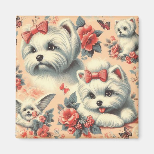  Schattigee Maltese hond Magneet (Voorkant)