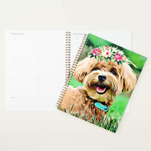 Schattigee Maltese Hond met bloemkunst Planner (Display)