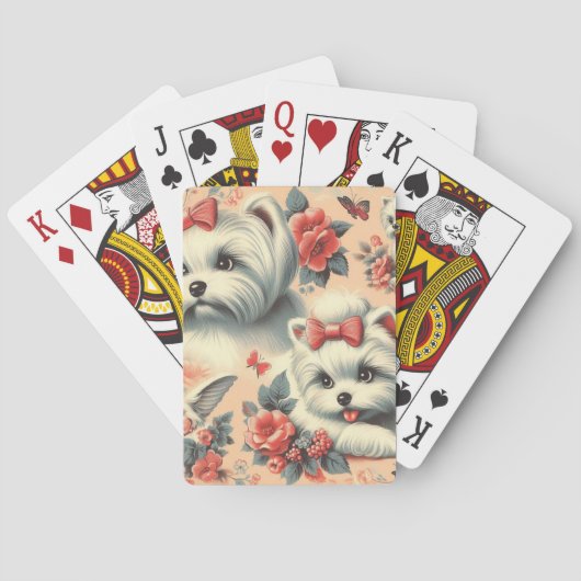 Schattigee Maltese hond Pokerkaarten (Achterkant)