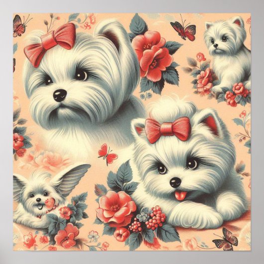  Schattigee Maltese hond Poster (Voorkant)