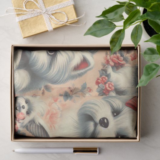  Schattigee Maltese hond Tissuepapier (Geschenk)