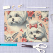  Schattigee Maltese hond Tissuepapier (Craft)