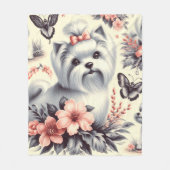 Schattigee Maltese illustratie Fleece Deken (Voorkant)