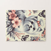 Schattigee Maltese illustratie Legpuzzel (Horizontaal)