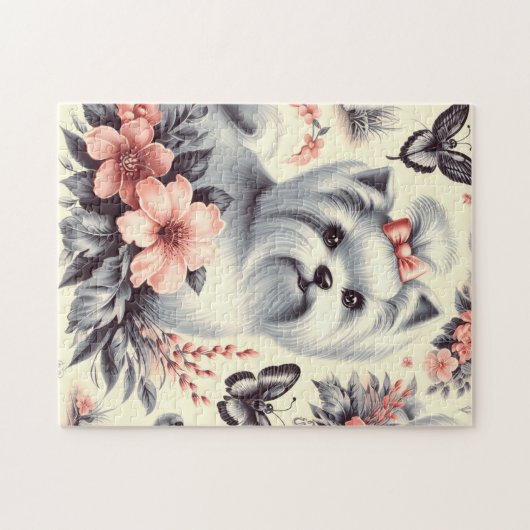  Schattigee Maltese illustratie Legpuzzel (Horizontaal)