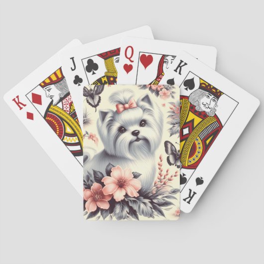  Schattigee Maltese illustratie Pokerkaarten (Achterkant)