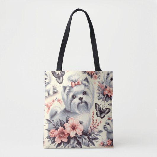 Schattigee Maltese illustratie Tote Bag (Voorkant)
