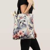 Schattigee Maltese illustratie Tote Bag (Dichtbij)