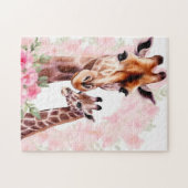 Schattigee mama & Baby giraffe Legpuzzel (Horizontaal)