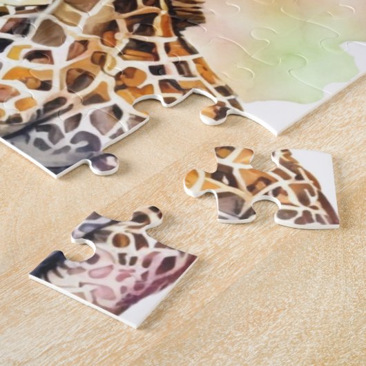 Schattigee mama & Baby giraffe Legpuzzel (Zijkant)