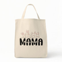 Schattigee Mama Bunny Canvas tas – Moederdag Gift