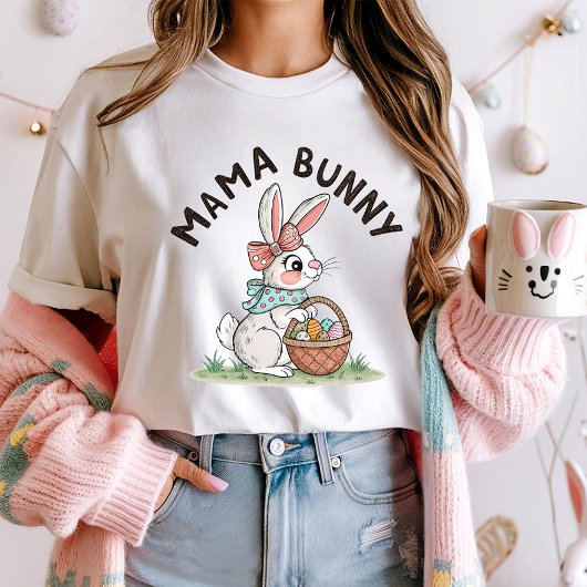 Schattigee Mama Bunny Pasen; Familie Pasen T-shirt