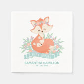 Schattigee Mama en Baby Fox Woodland Boy Baby show Servet (Voorkant)