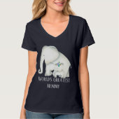 Schattigee mama en Baby olifant T-shirt (Voorkant)