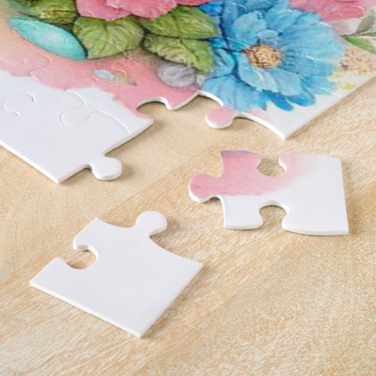 Schattigee mama en haar baby olifant puzzel legpuzzel (Zijkant)