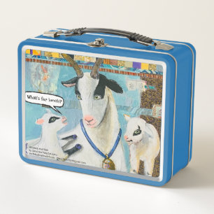 Schattigee Mama Goats Art Metal Lunch Box