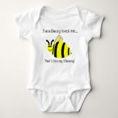 Schattigee mama houdt van mij Bumble Bee Baby Shir Romper (Voorkant)