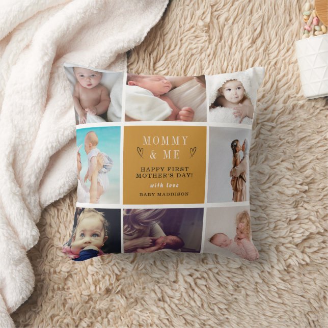 Schattigee Mama & Me Fotocollage – 1e Moederdag Kussen (Deken)