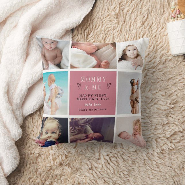 Schattigee Mama & Me Fotocollage – 1e Moederdag Kussen (Deken)