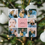 Schattigee 'Mama & Me' Fotocollage Vrolijk Kerstfe Keramisch Ornament<br><div class="desc">Creëer je eigen 'Mommy & Me' Keepsake Photo kerstversiering. Ontwerp beschikt over 8 trendy insta vierkante afbeeldingen naar keuze, de leuke tekst 'Mommy & Me' met twee kleine hartjes - Vrolijk kerstfeest! 'Met liefde' in elegant kalligrafiescript en de naam van wie het is. Een prachtig kerstcadeau voor die eerste keer...</div>