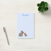 Schattigee mama met Baby Bunny in klaverblauw Post-it® Notes (Kantoor)
