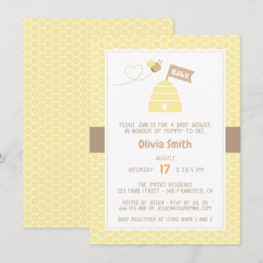 Schattigee mama naar bij baby douchevragen kaart (Voorkant / Achterkant)