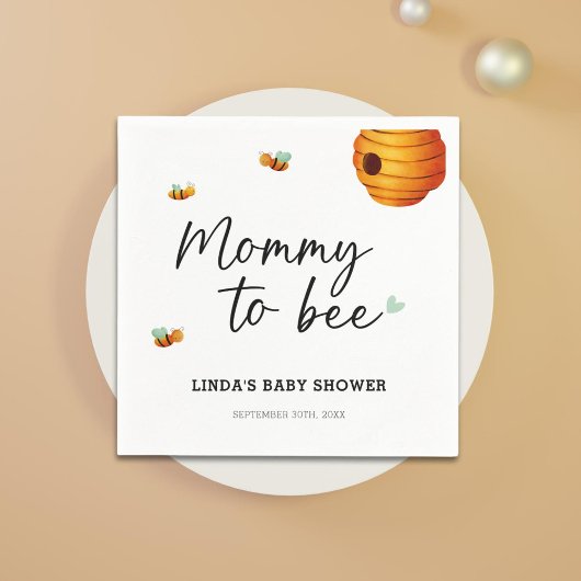 Schattigee mama om Baby shower bij te zijn Servet
