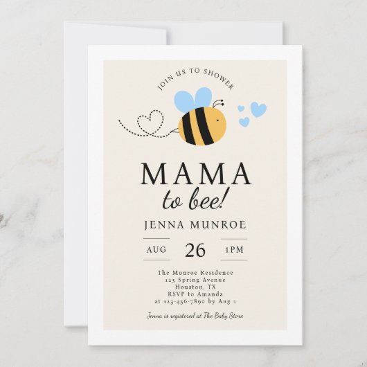 Schattigee mama om blauw Baby shower te zijn Kaart (Voorkant)