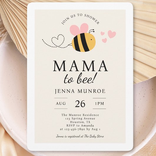 Schattigee mama om roze Baby shower te zijn Kaart