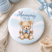 Schattigee mama om Teddy Bear Baby shower Button
