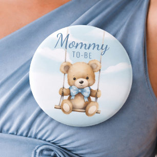 Schattigee mama om Teddy Bear Baby shower Button