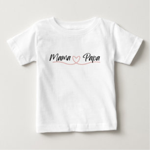 Schattigee Mama Papa met Hart Baby T-shirt