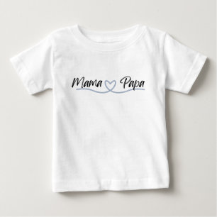 Schattigee Mama Papa met Hart Baby T-shirt