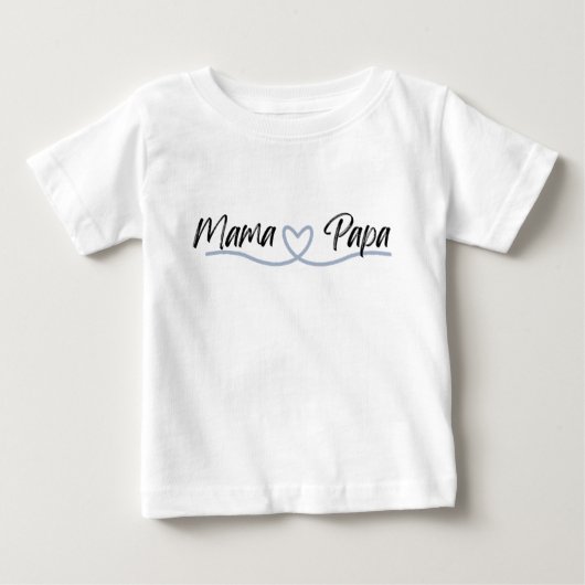 Schattigee Mama Papa met Hart Baby T-shirt (Voorkant)