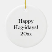 Schattigee Mama Varkens en Biggen in Bloemen Keramisch Ornament (Achterkant)