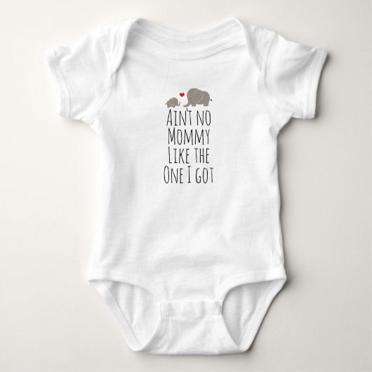 Schattigee mama's Baby olifanten Bodysuit (Voorkant)