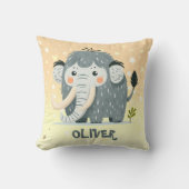 Schattigee mammoet gepersonaliseerd kussen (Voorkant)