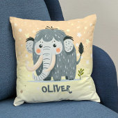 Schattigee mammoet gepersonaliseerd kussen