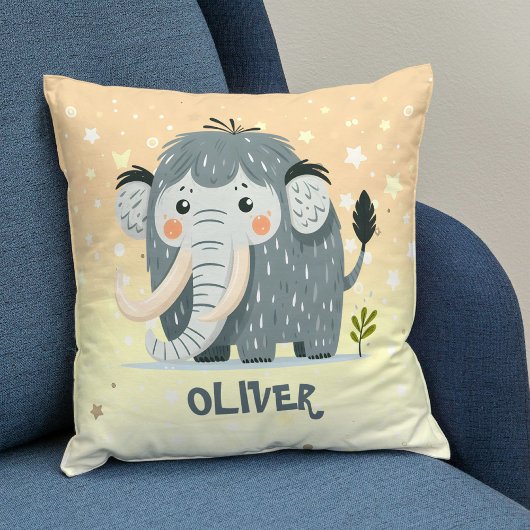 Schattigee mammoet gepersonaliseerd kussen