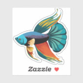 Schattigee man bèta vis Cartoon karakter Sticker (Vel)