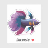 Schattigee man bèta vis Cartoon karakter Sticker (Vel)