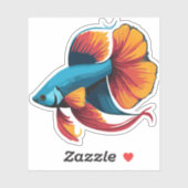 Schattigee man bèta vis Cartoon karakter Sticker (Vel)