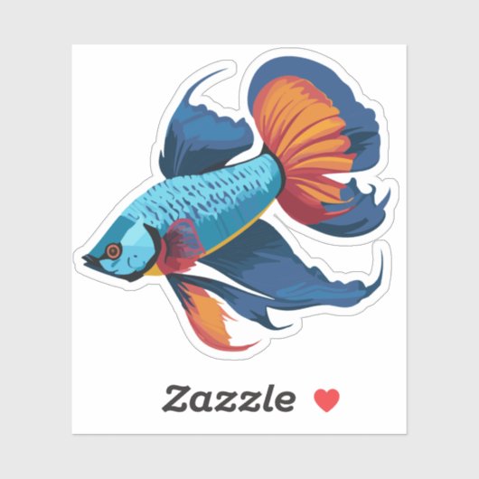 Schattigee man bèta vis Cartoon karakter Sticker (Vel)