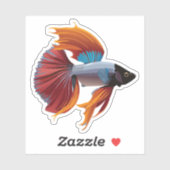 Schattigee man bèta vis Cartoon karakter Sticker (Vel)