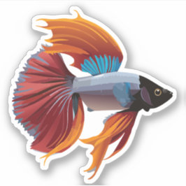 Schattigee man bèta vis Cartoon karakter Sticker