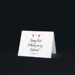 Schattigee man Happy Birthday Kaart met harten<br><div class="desc">Deze leuke Happy First Birthday als My Husband Kaart,  is een leuke manier om je nieuwe Hubby's verjaardag te vieren!</div>